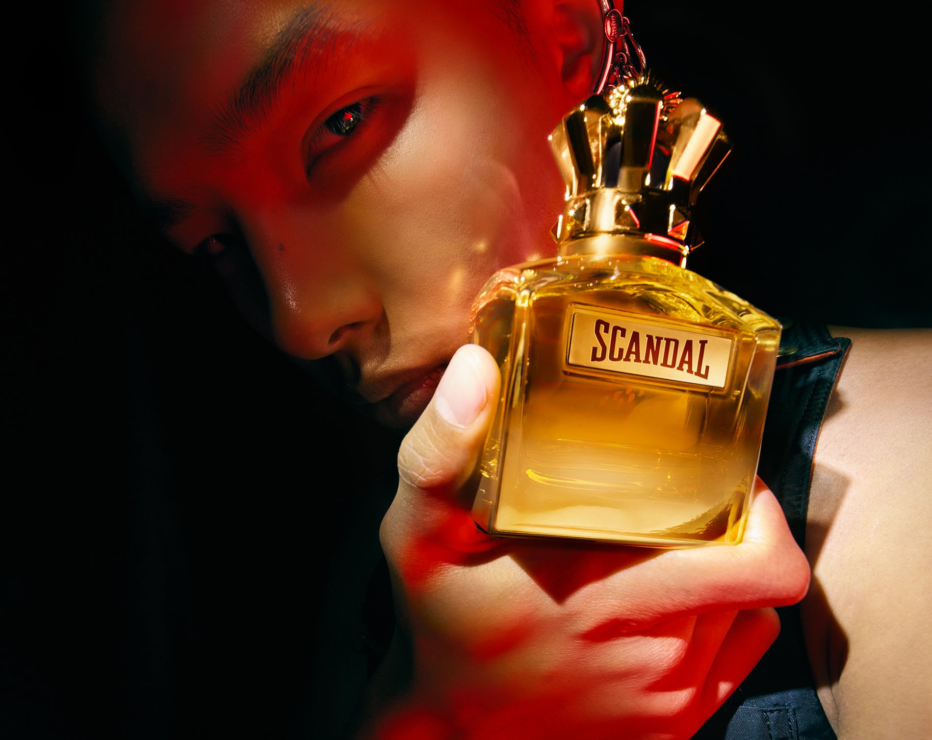 Scandal Pour Homme Absolu with a model